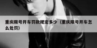 重庆限号开车罚款规定多少（重庆限号开车怎么处罚）