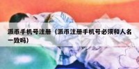 派币手机号注册（派币注册手机号必须和人名一致吗）
