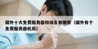 国外十大免费服务器和域名有哪些（国外有个免费服务器机房）