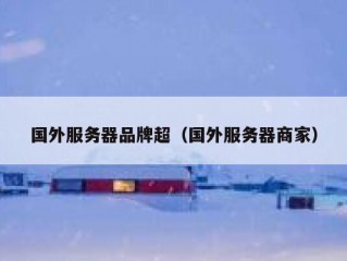 国外服务器品牌超（国外服务器商家）