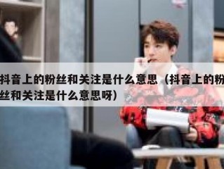 抖音上的粉丝和关注是什么意思（抖音上的粉丝和关注是什么意思呀）