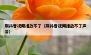 刷抖音视频播放不了（刷抖音视频播放不了声音）