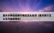 重庆车辆违反限行规定怎么处罚（重庆限行怎么处罚最新规定）