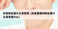 抖音粉丝是什么意思啊（抖音里面的粉丝是什么意思是什么）