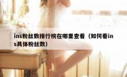 ins粉丝数排行榜在哪里查看（如何看ins具体粉丝数）