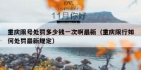 重庆限号处罚多少钱一次啊最新（重庆限行如何处罚最新规定）