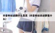 抖音粉丝进群什么意思（抖音粉丝团进群是什么）