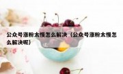 公众号涨粉太慢怎么解决（公众号涨粉太慢怎么解决呢）