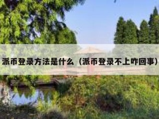 派币登录方法是什么（派币登录不上咋回事）
