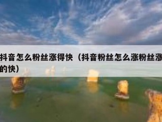 抖音怎么粉丝涨得快（抖音粉丝怎么涨粉丝涨的快）