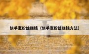 快手涨粉丝赚钱（快手涨粉丝赚钱方法）