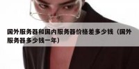 国外服务器和国内服务器价格差多少钱（国外服务器多少钱一年）