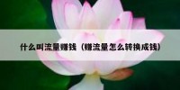 什么叫流量赚钱（赚流量怎么转换成钱）
