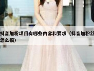 抖音加粉项目有哪些内容和要求（抖音加粉丝怎么搞）