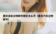 重庆违反过桥限号规定怎么罚（重庆汽车过桥限号）