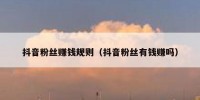 抖音粉丝赚钱规则（抖音粉丝有钱赚吗）