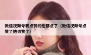 微信视频号我点赞的他都点了（微信视频号点赞了他也赞了）