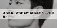 派币怎么开通钱包支付（派币真的办卡了吗现在）