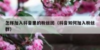 怎样加入抖音里的粉丝团（抖音如何加入粉丝群）
