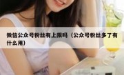 微信公众号粉丝有上限吗（公众号粉丝多了有什么用）