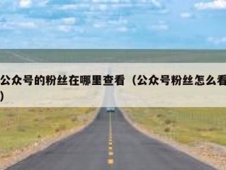 公众号的粉丝在哪里查看（公众号粉丝怎么看）