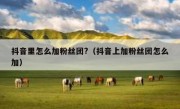 抖音里怎么加粉丝团?（抖音上加粉丝团怎么加）