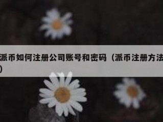 派币如何注册公司账号和密码（派币注册方法）