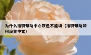 为什么推特帮助中心灰色不能填（推特帮助如何设置中文）
