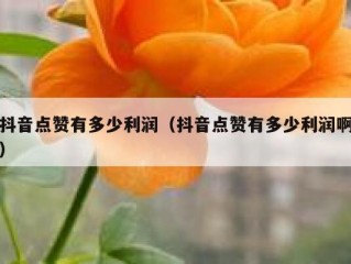 抖音点赞有多少利润（抖音点赞有多少利润啊）