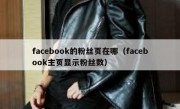 facebook的粉丝页在哪（facebook主页显示粉丝数）