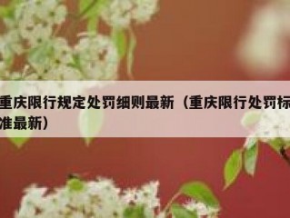 重庆限行规定处罚细则最新（重庆限行处罚标准最新）