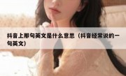 抖音上那句英文是什么意思（抖音经常说的一句英文）