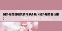 国外服务器租赁费用多少钱（国外服务器价格）