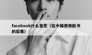 facebook什么意思（在中国使用脸书的后果）