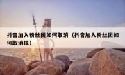 抖音加入粉丝团如何取消（抖音加入粉丝团如何取消掉）