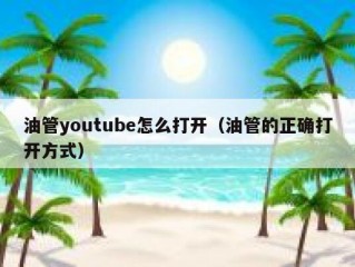 油管youtube怎么打开（油管的正确打开方式）