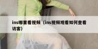 ins哪里看视频（ins视频观看如何查看访客）