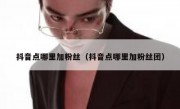 抖音点哪里加粉丝（抖音点哪里加粉丝团）