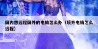 国内想远程国外的电脑怎么办（境外电脑怎么远程）