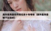 国外服务器软件排名前十有哪些（国外服务器哪个比较好）