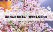 国外域名需要备案么（国外域名后缀大全）