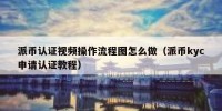 派币认证视频操作流程图怎么做（派币kyc申请认证教程）