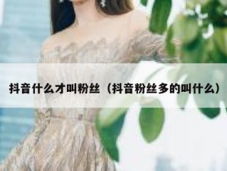 抖音什么才叫粉丝（抖音粉丝多的叫什么）