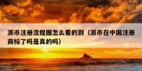 派币注册流程图怎么看的到（派币在中国注册商标了吗是真的吗）