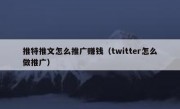 推特推文怎么推广赚钱（twitter怎么做推广）