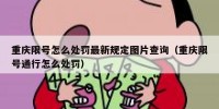 重庆限号怎么处罚最新规定图片查询（重庆限号通行怎么处罚）