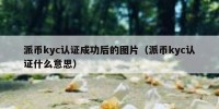 派币kyc认证成功后的图片（派币kyc认证什么意思）