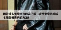 国外域名免费查询网站下载（国外免费网站域名服务器查询的方法）