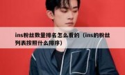 ins粉丝数量排名怎么看的（ins的粉丝列表按照什么排序）
