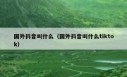 国外抖音叫什么（国外抖音叫什么tiktok）
